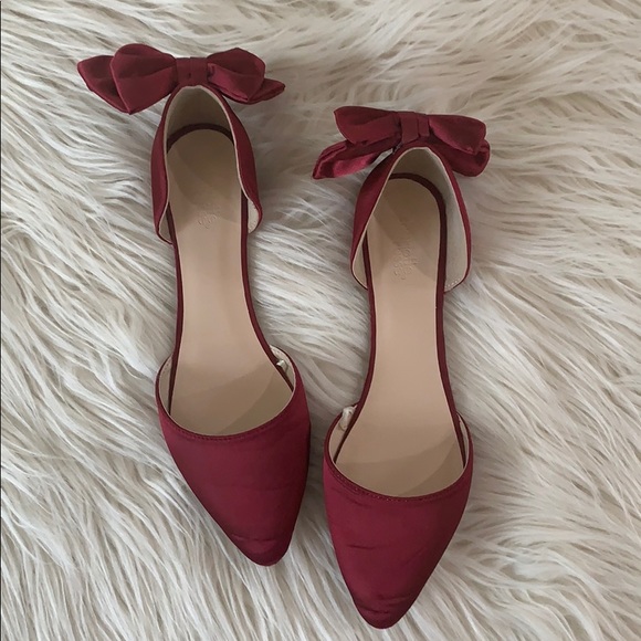 Charlotte Russe Shoes - Burgundy Bow Flats - 9